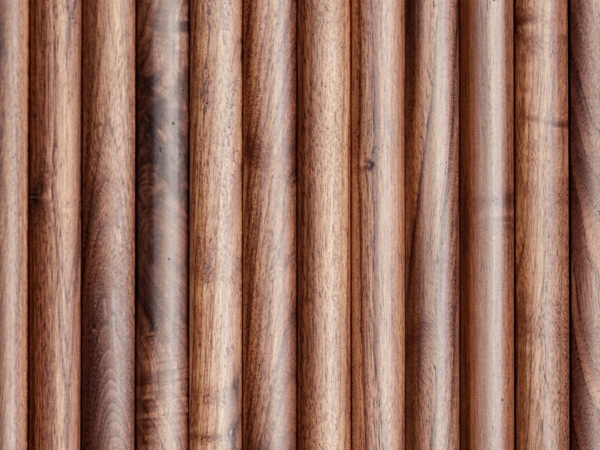 Half-Round Walnut Tambour Wood Panels