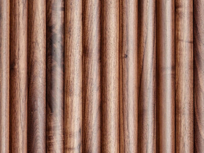 Half-Round Walnut Tambour Wood Panels
