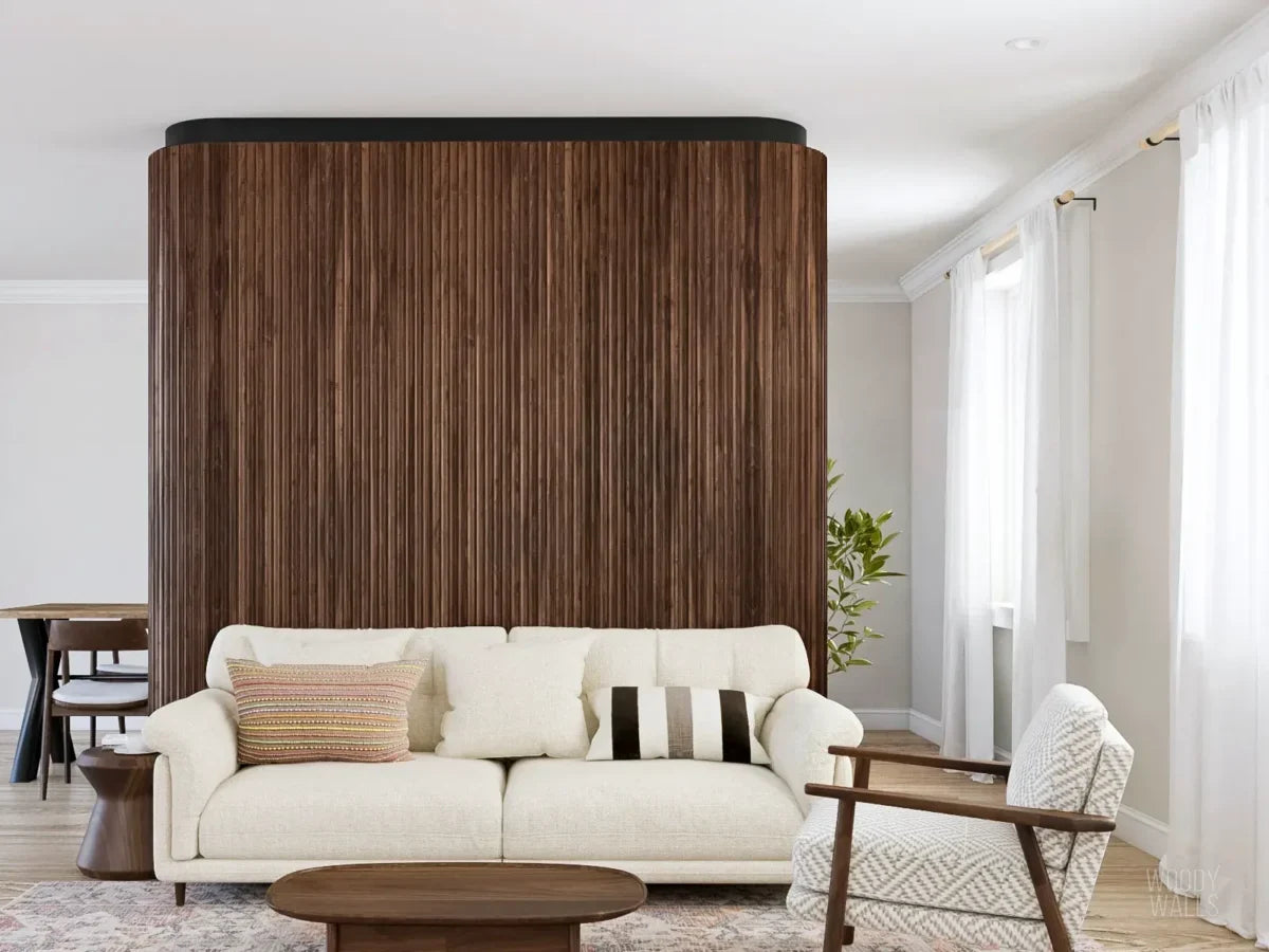 Walnut Concave Tambour Wood Panels