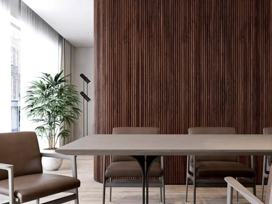 Half-Round Walnut Tambour Wood Panels