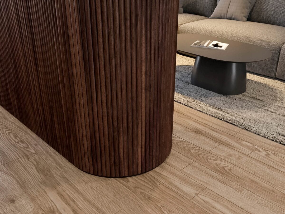 Half-Round Walnut Tambour Wood Panels