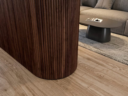 Half-Round Walnut Tambour Wood Panels