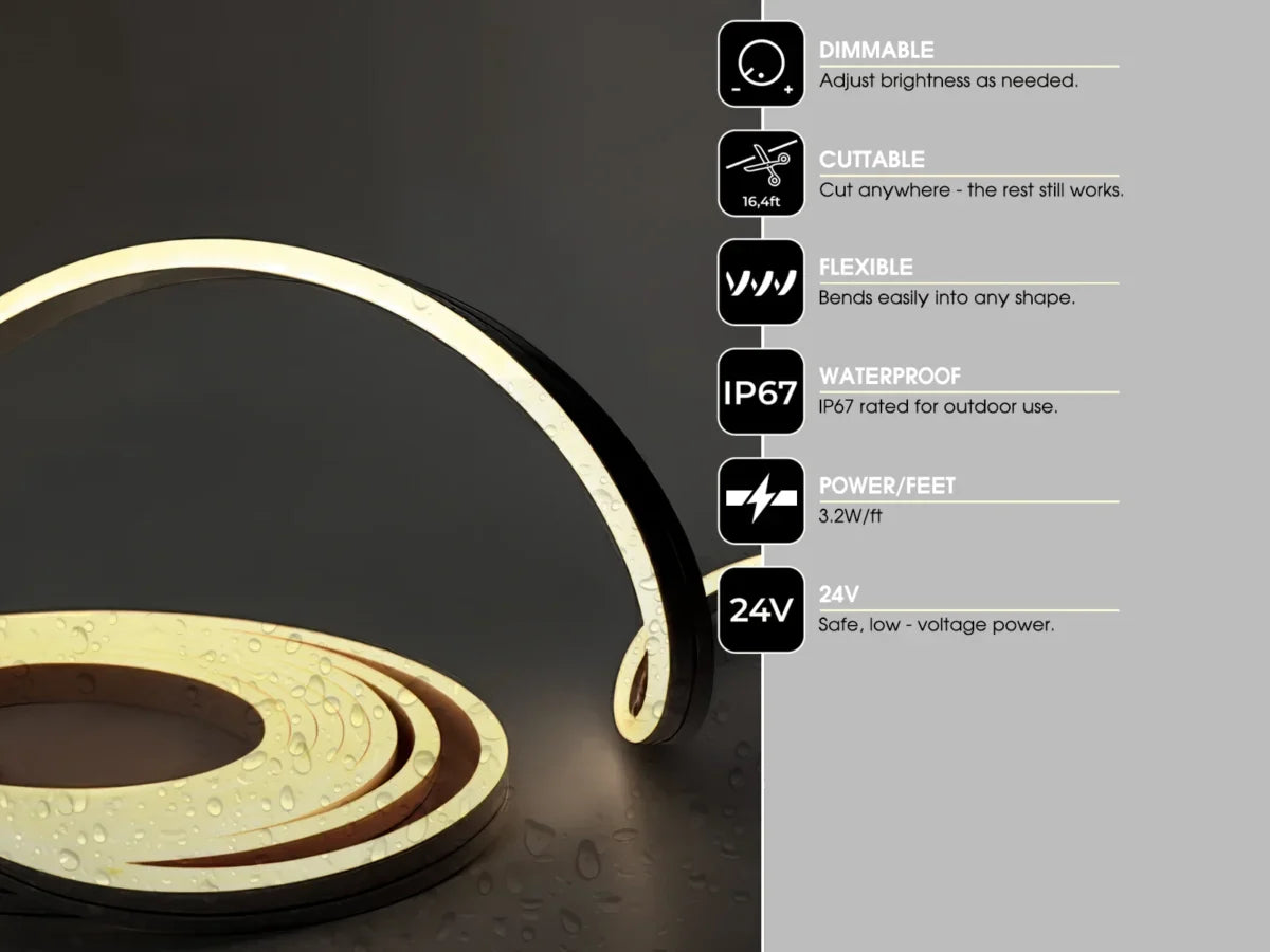 Outdoor LED Strip Light Kit for Outdoor Slat Wall