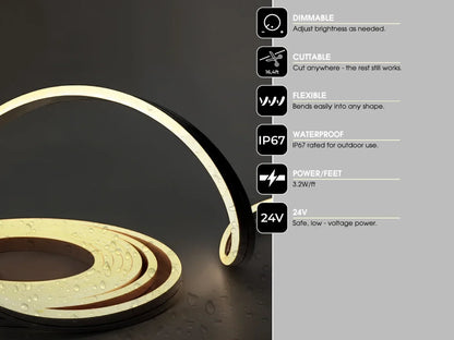 Outdoor LED Strip Light Kit for Outdoor Slat Wall