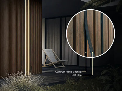Outdoor LED Strip Light Kit for Outdoor Slat Wall