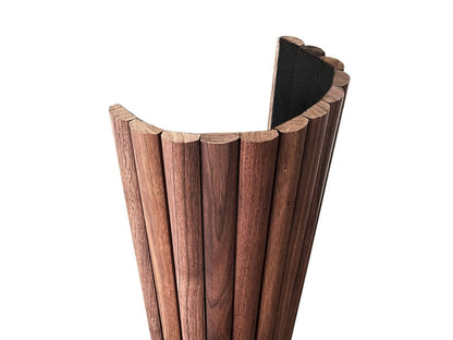Half-Round Walnut Tambour Wood Panels