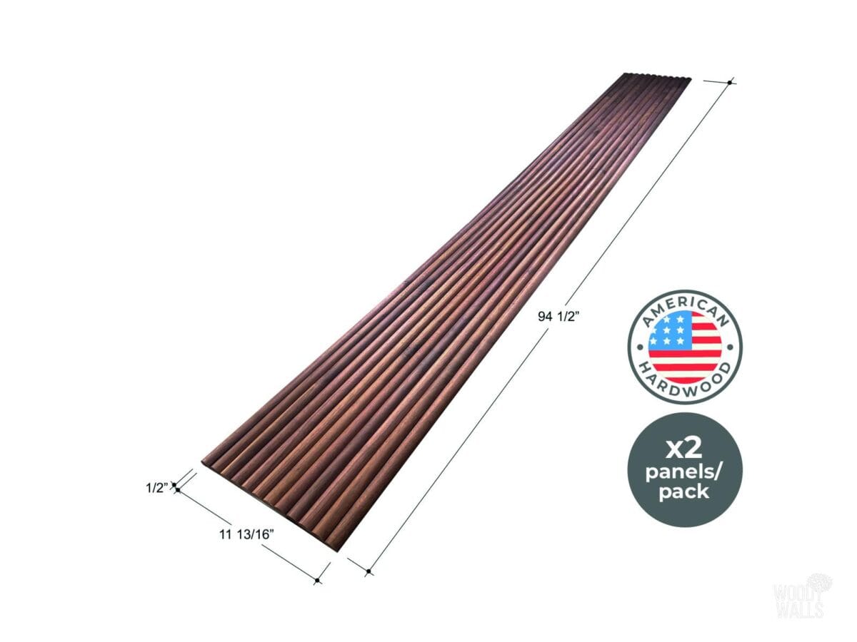 Half-Round Walnut Tambour Wood Panels