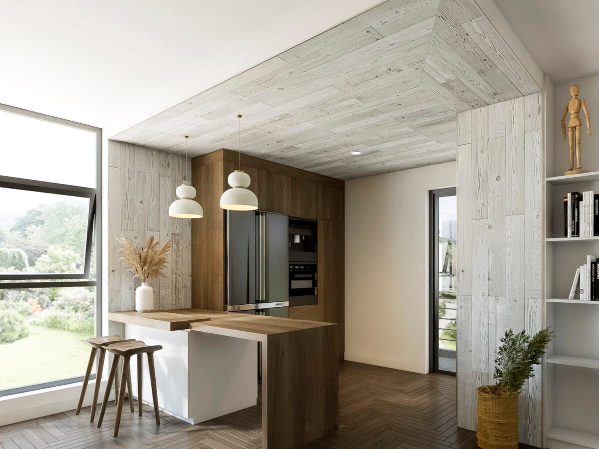 White Washed Peel and Stick Wood Planks